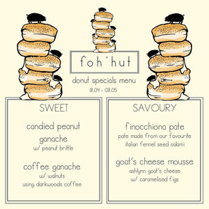 Donut Menu at Fram Leeds Available 19th April - 8th May